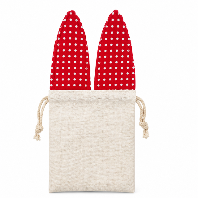 Linen Rabbit-Ear Drawstring Gift Bag