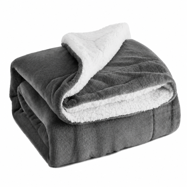 Luxury Lambswool Reversible Double-Layer Thickened Throw Blanket
