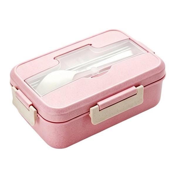 Microwave-Safe Compartment Bento Lunch Box With Cutlery