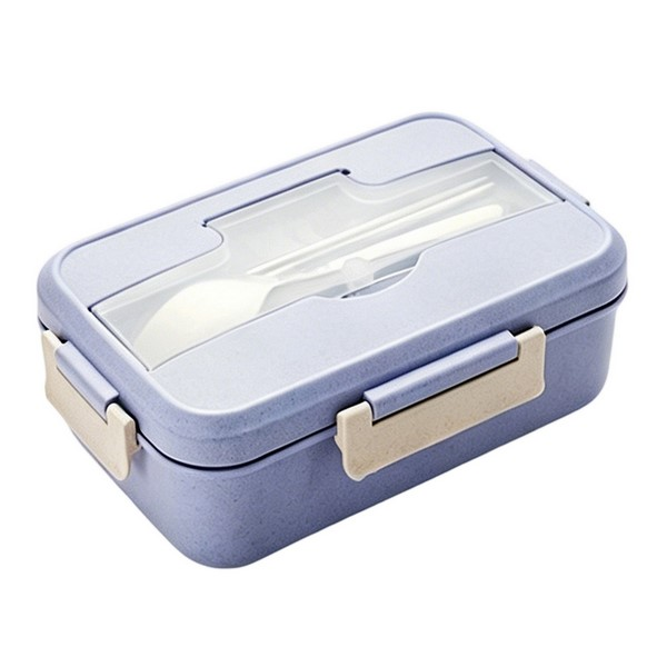Microwave-Safe Compartment Bento Lunch Box With Cutlery