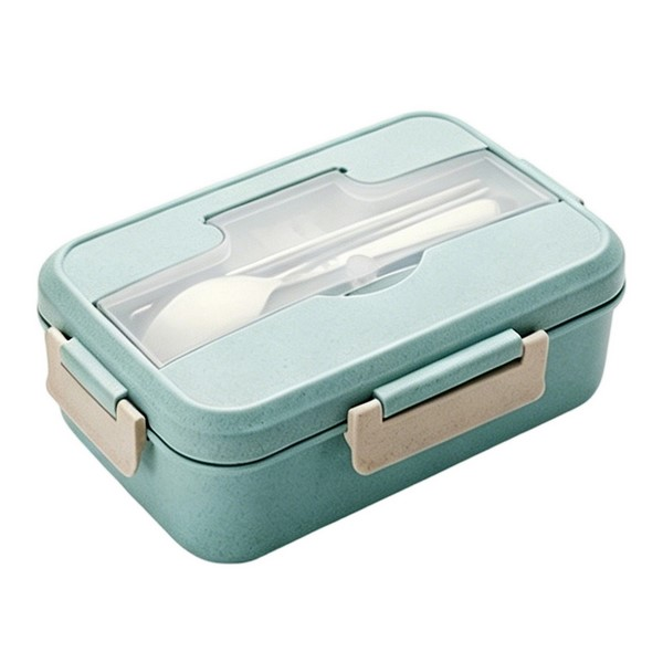 Microwave-Safe Compartment Bento Lunch Box With Cutlery