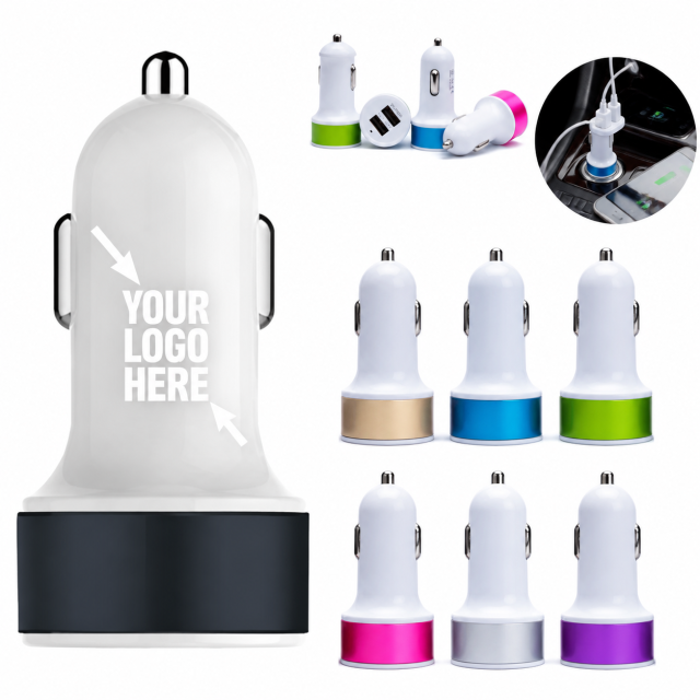 Mini Dual Port USB Car Charger Adapter