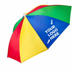 Multicolor Rainbow Hands-Free Umbrella Hat