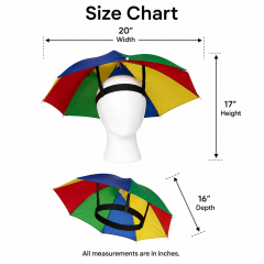 Multicolor Rainbow Hands-Free Umbrella Hat