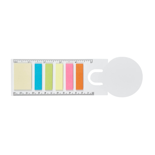 Multifunctional Bookmark Sticky Note Pad with Built-in Ruler