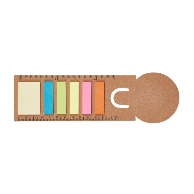 Multifunctional Bookmark Sticky Note Pad with Built-in Ruler
