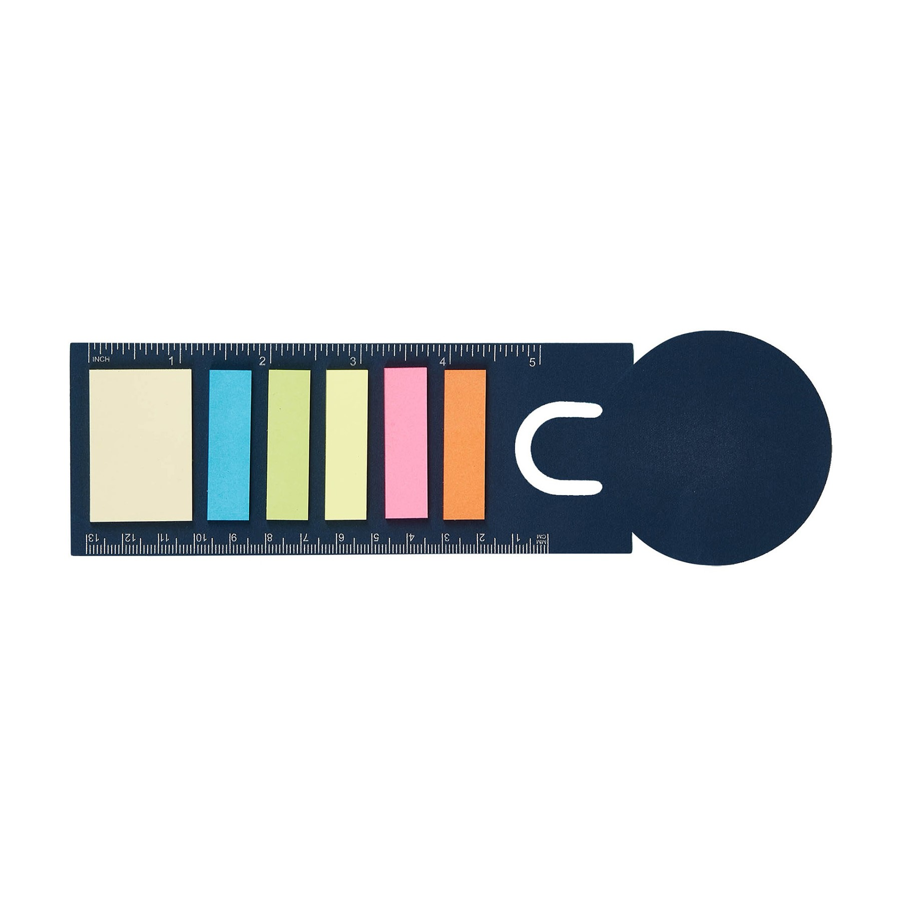 Multifunctional Bookmark Sticky Note Pad with Built-in Ruler