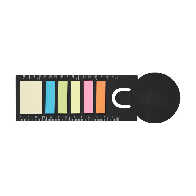 Multifunctional Bookmark Sticky Note Pad with Built-in Ruler