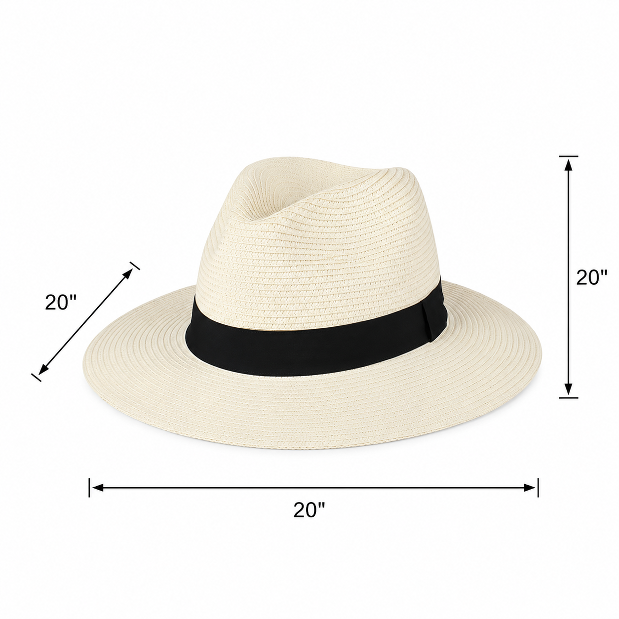 Packable Straw Panama Beach Hat