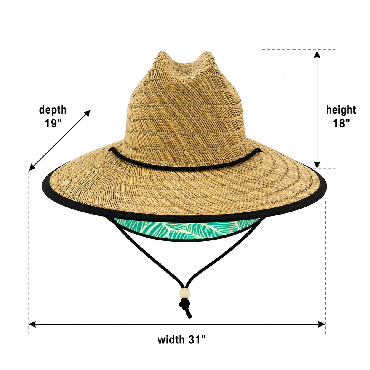 Patterned Straw Lifeguard Sun Hat
