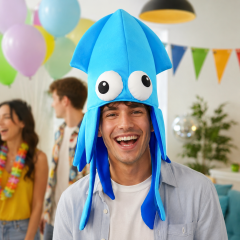 Polyester Squid Novelty Party Hat