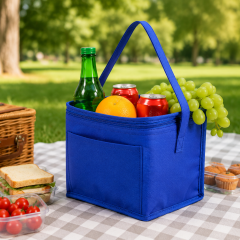 Portable Insulated Cooler Lunch Bag With Front Pocket