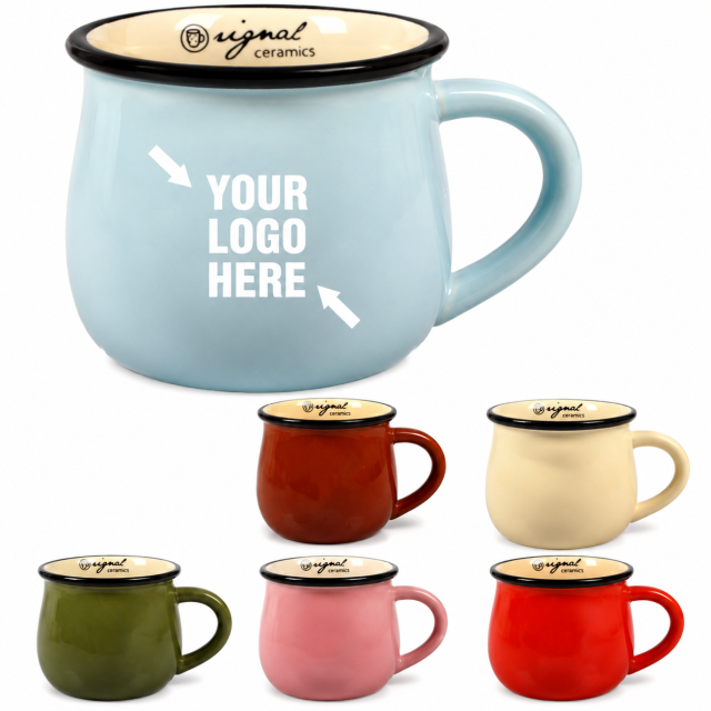 Pot Belly Ceramic Breakfast Mug - Ceramic Coffee Tea Cup