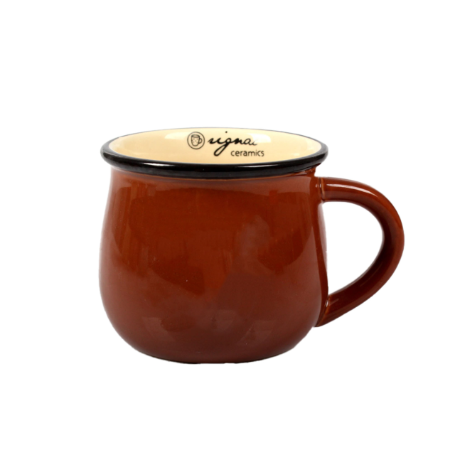 Pot Belly Ceramic Breakfast Mug - Ceramic Coffee Tea Cup