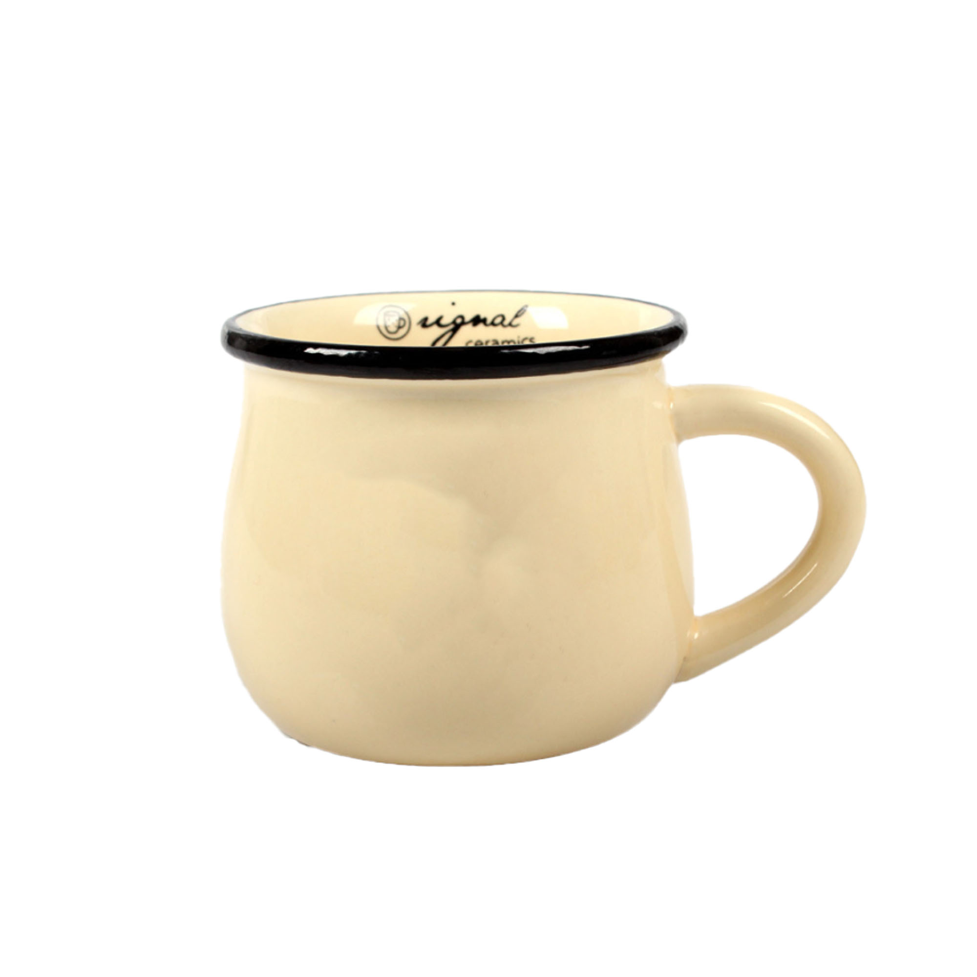 Pot Belly Ceramic Breakfast Mug - Ceramic Coffee Tea Cup