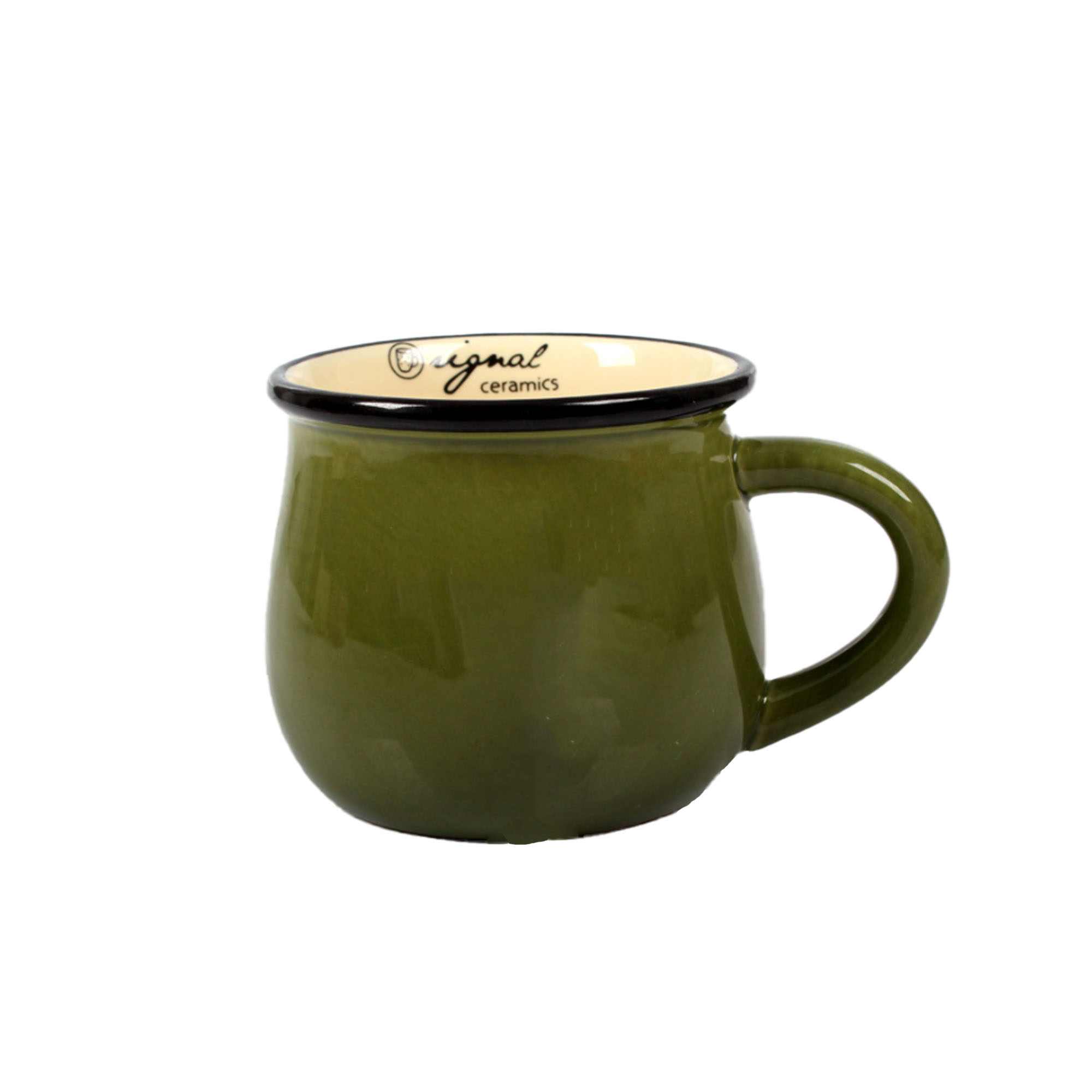 Pot Belly Ceramic Breakfast Mug - Ceramic Coffee Tea Cup