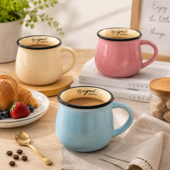 Pot Belly Ceramic Breakfast Mug - Ceramic Coffee Tea Cup