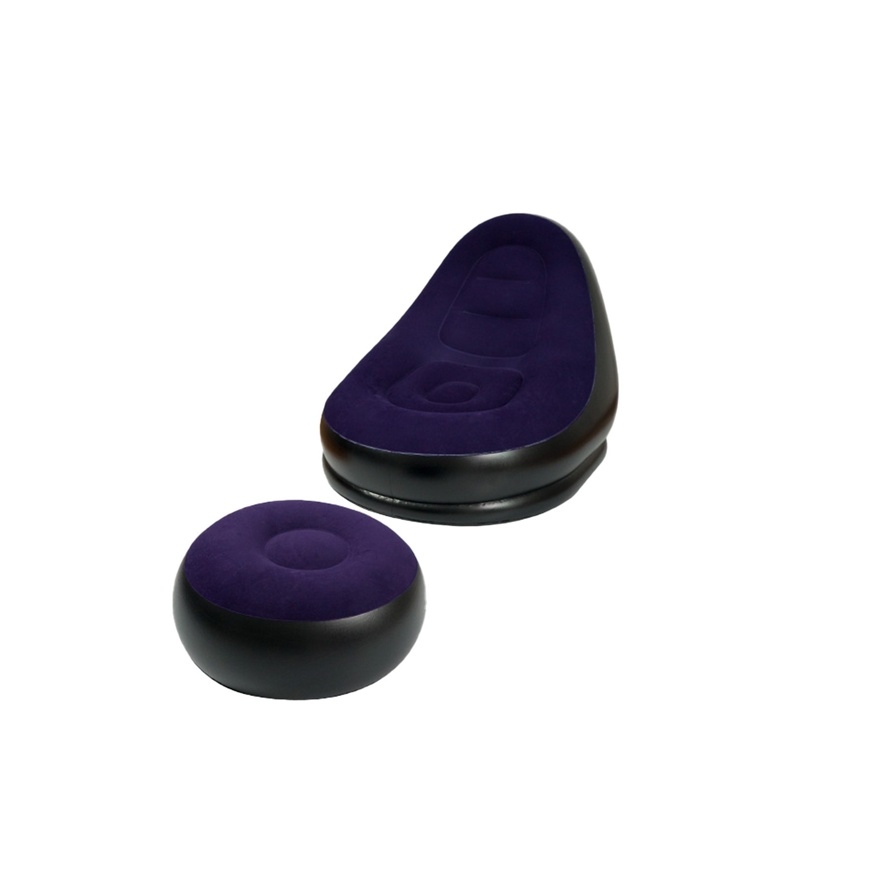 Premium Plush Inflatable Lounge Chair With Ottoman