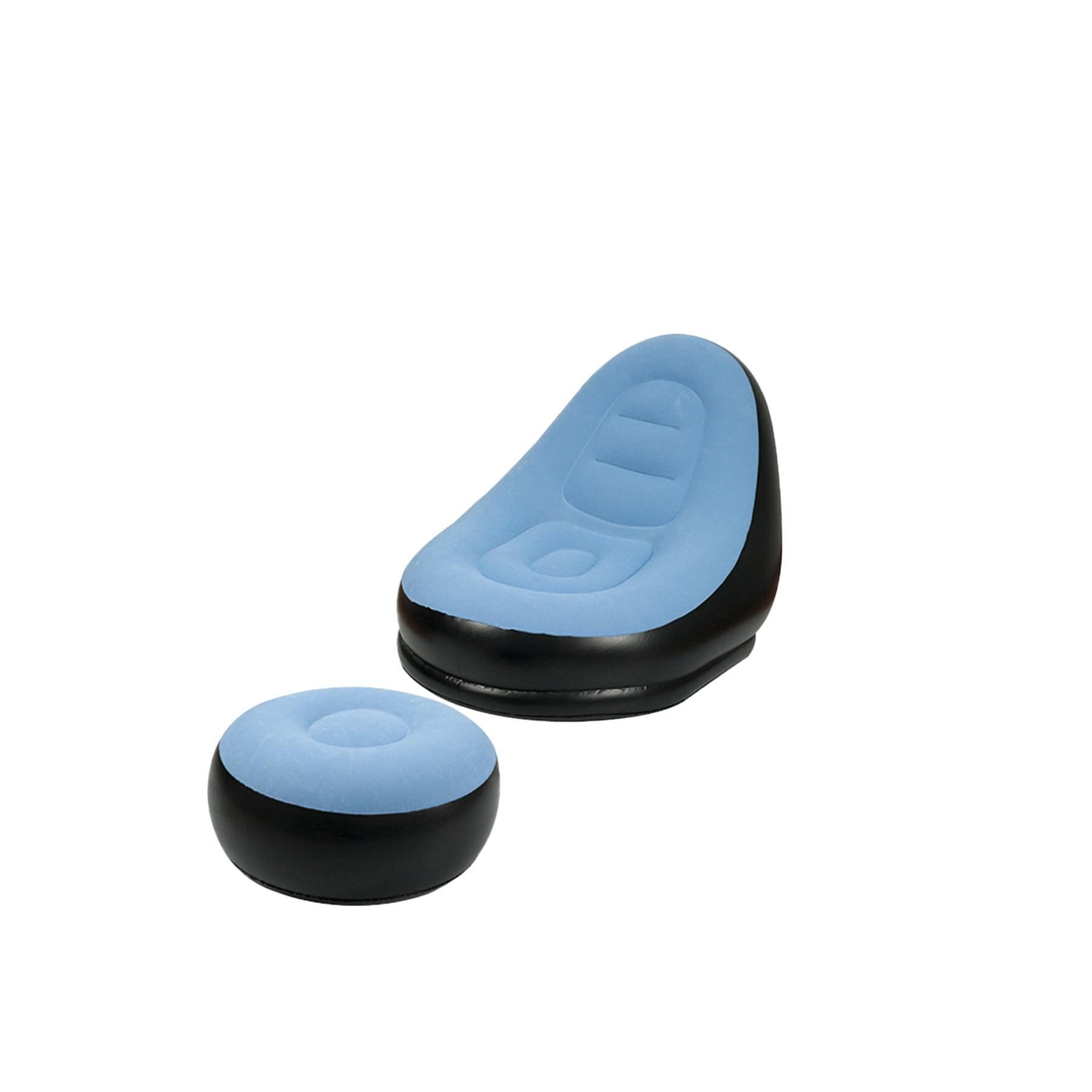 Premium Plush Inflatable Lounge Chair With Ottoman