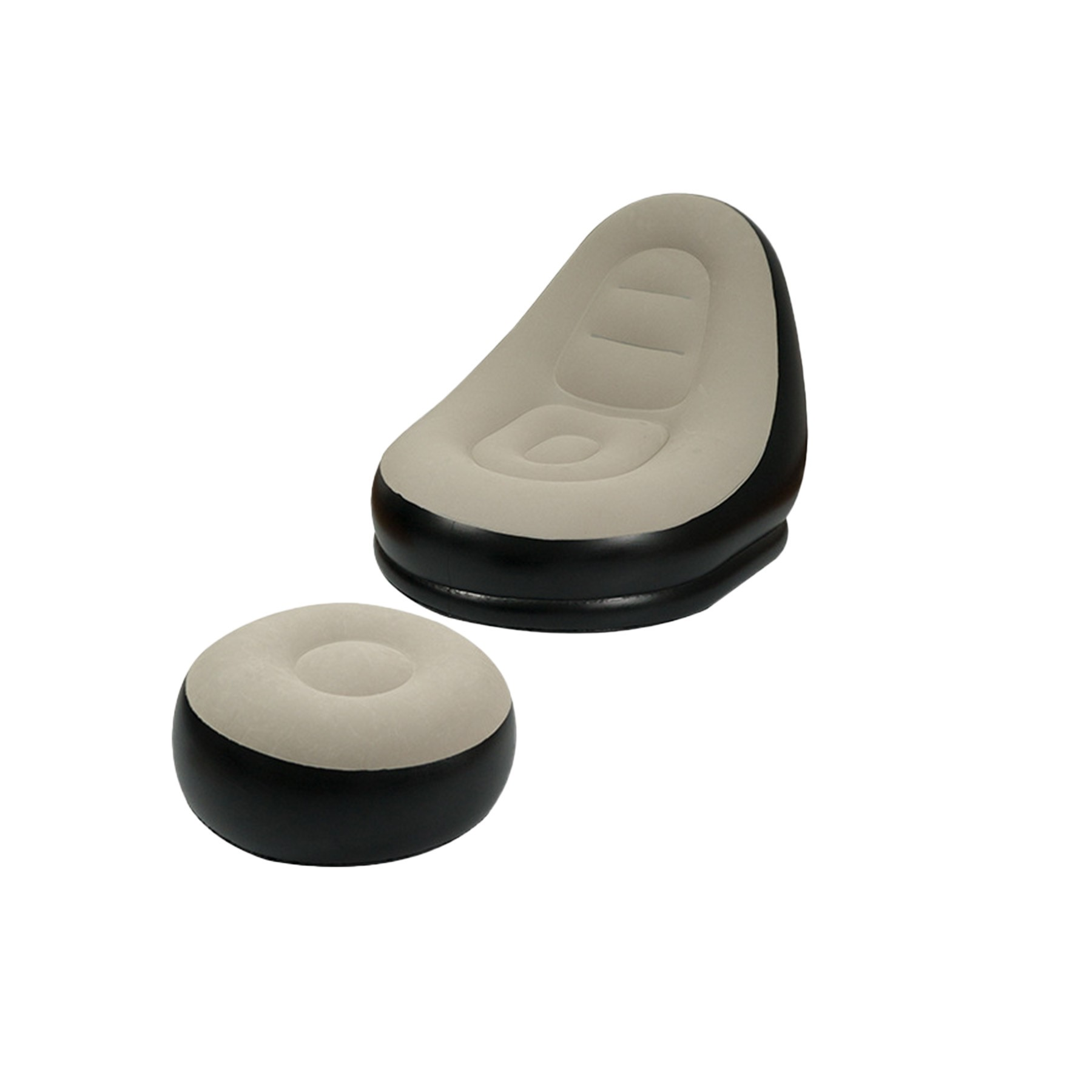 Premium Plush Inflatable Lounge Chair With Ottoman