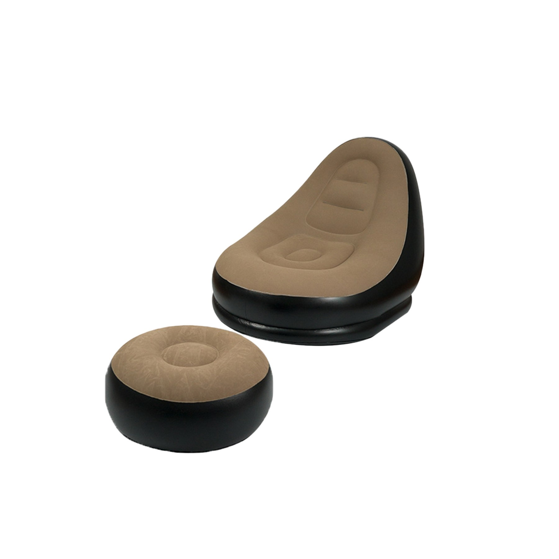 Premium Plush Inflatable Lounge Chair With Ottoman