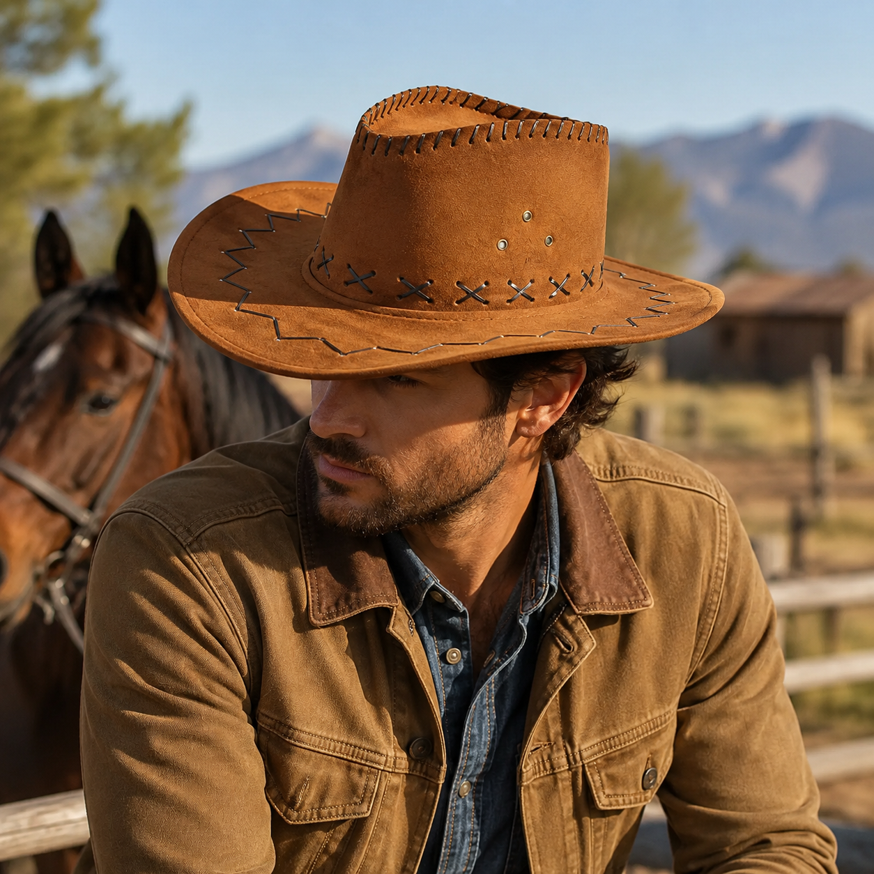 Premium Suede Western Cowboy Hat