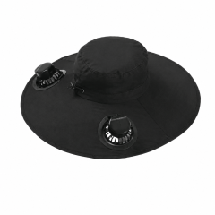 Rechargeable Cooling Fan Fisherman Hat - UV Protection Work Sun Hat
