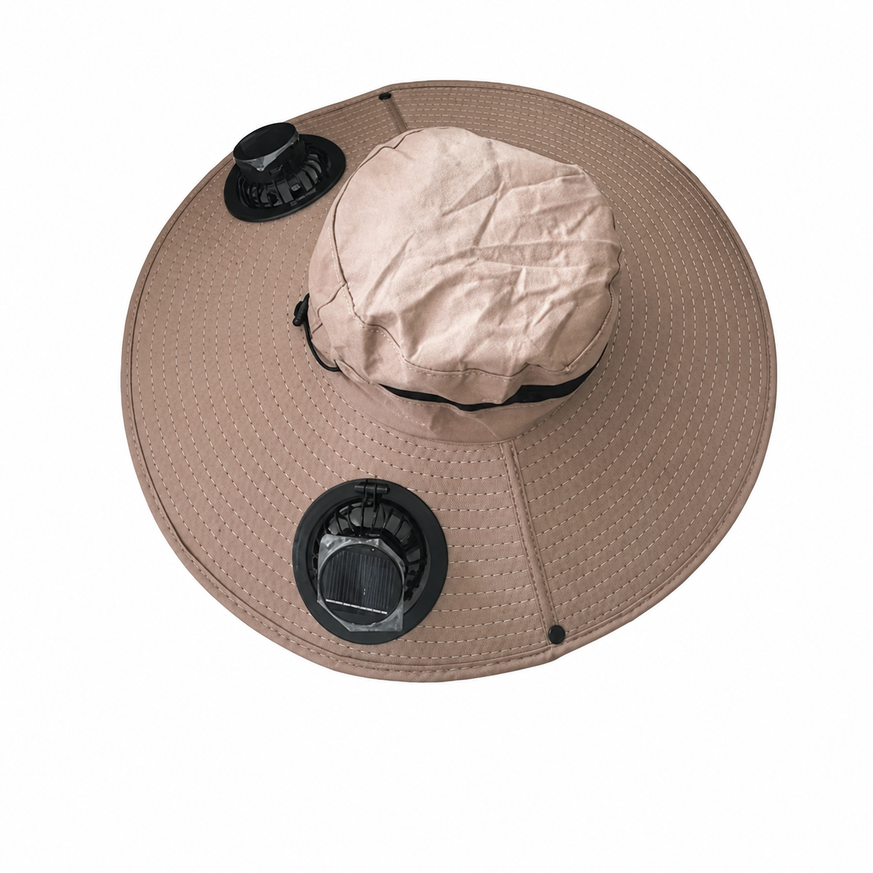 Rechargeable Cooling Fan Fisherman Hat - UV Protection Work Sun Hat