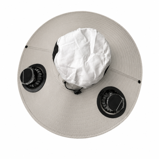 Rechargeable Cooling Fan Fisherman Hat - UV Protection Work Sun Hat
