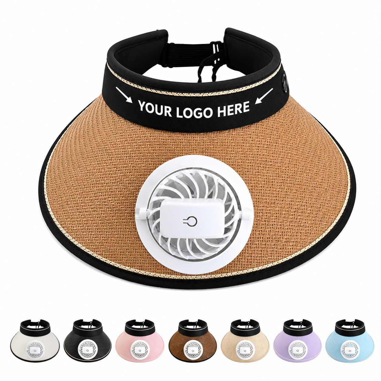 Rechargeable Fan Straw Sun Visor Hat
