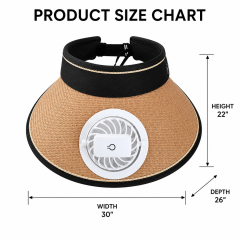 Rechargeable Fan Straw Sun Visor Hat