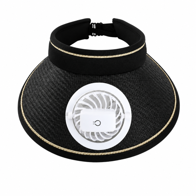 Rechargeable Fan Straw Sun Visor Hat