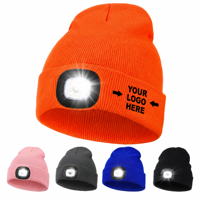 Rechargeable LED Knit Beanie Cap