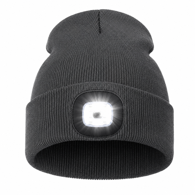 Rechargeable LED Knit Beanie Cap