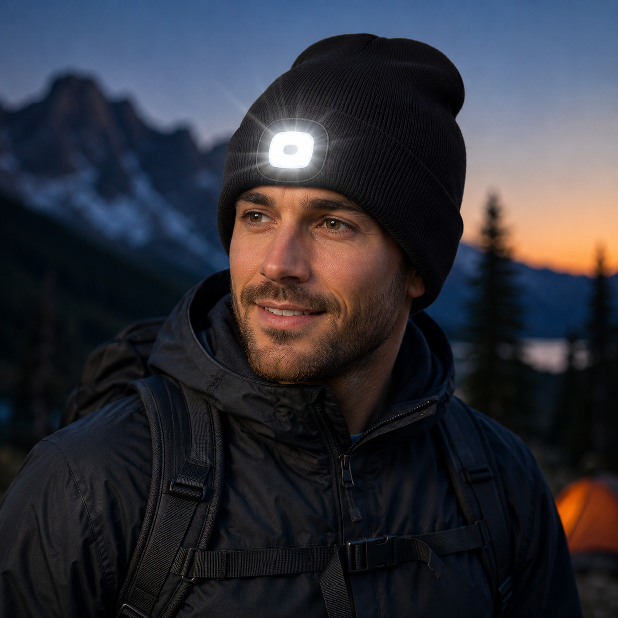 Rechargeable LED Knit Beanie Cap