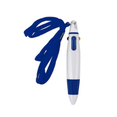 Retractable 4-Color Ballpoint Pen With Lanyard