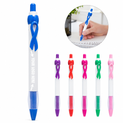 Retractable Awareness Ribbon Clip Ballpoint Pen