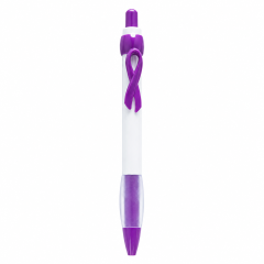 Retractable Awareness Ribbon Clip Ballpoint Pen