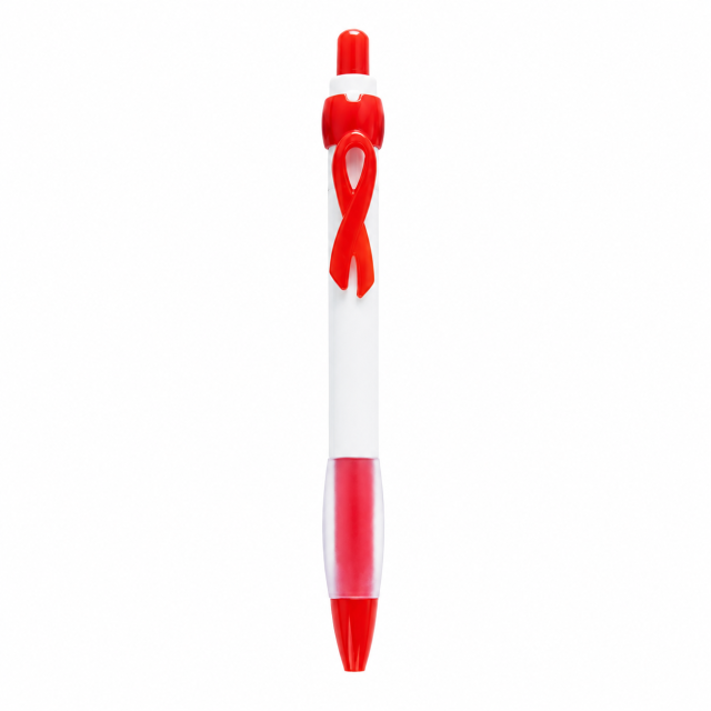 Retractable Awareness Ribbon Clip Ballpoint Pen