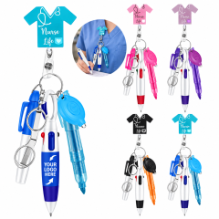 Retractable Nurse Badge Clip Pen Set
