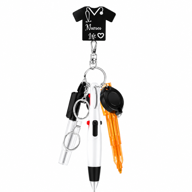 Retractable Nurse Badge Clip Pen Set