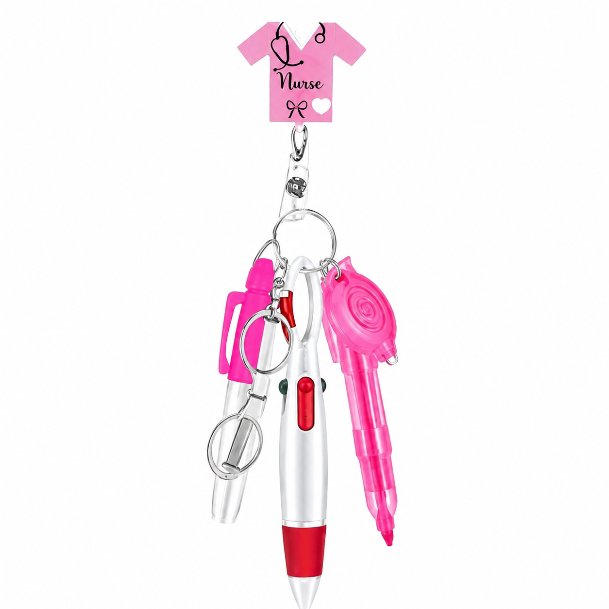 Retractable Nurse Badge Clip Pen Set