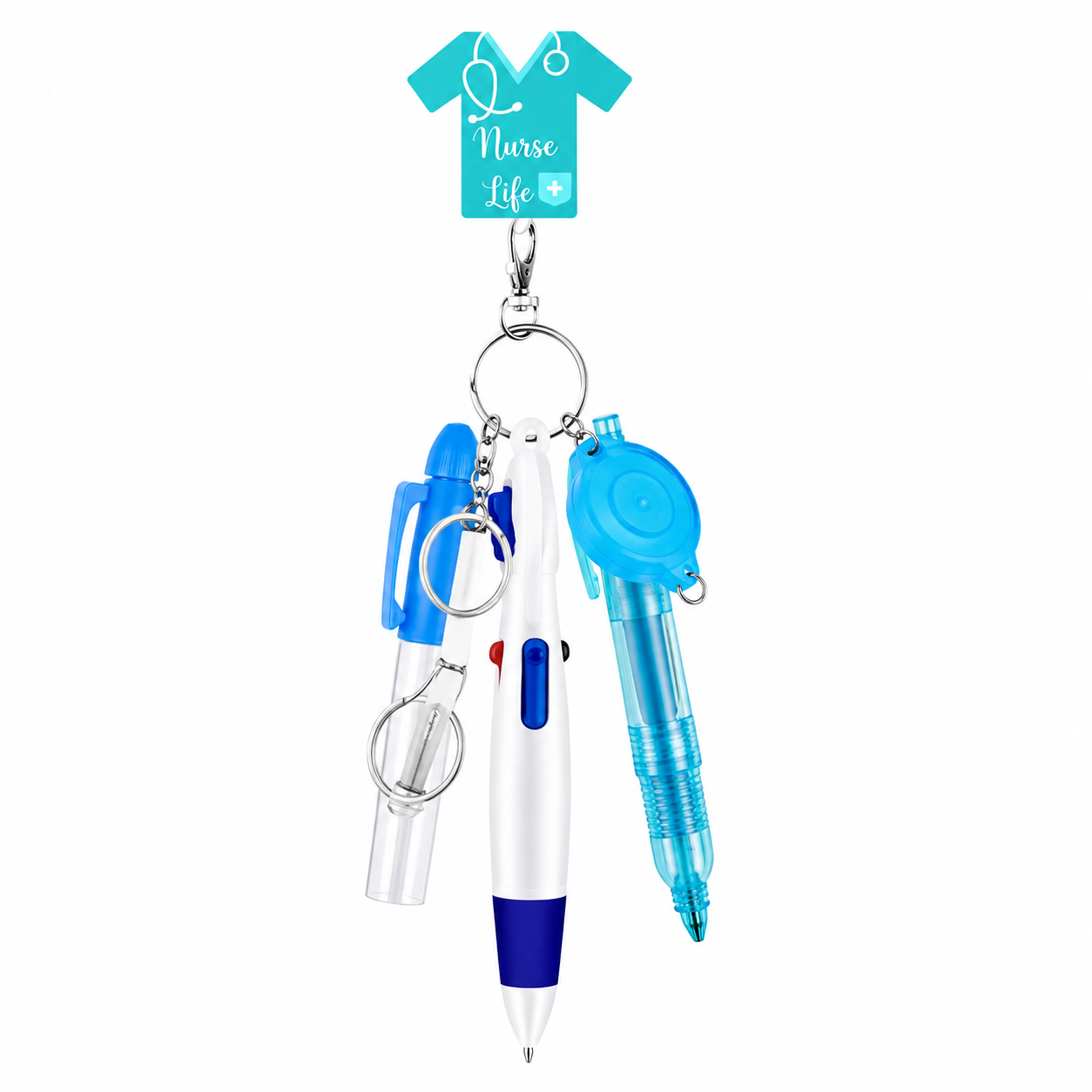 Retractable Nurse Badge Clip Pen Set