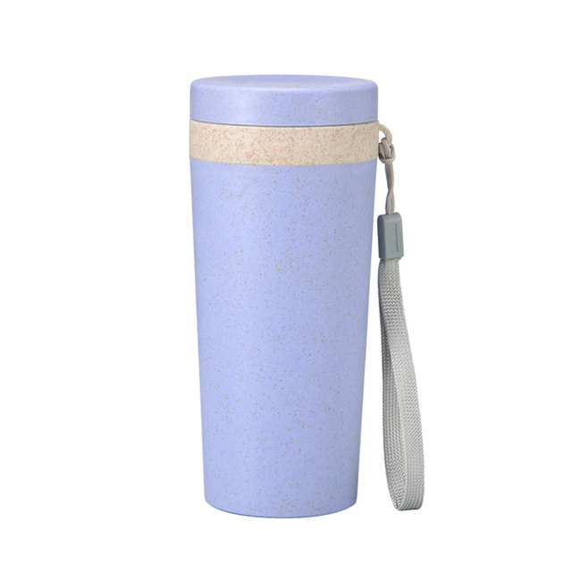 Reusable Wheat Straw Double-Layer Insulated Water Cup - Portable Eco Drink Bottle