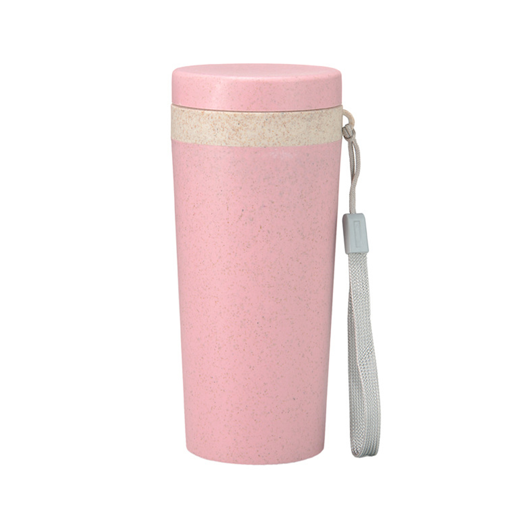 Reusable Wheat Straw Double-Layer Insulated Water Cup - Portable Eco Drink Bottle