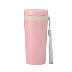 Reusable Wheat Straw Double-Layer Insulated Water Cup - Portable Eco Drink Bottle