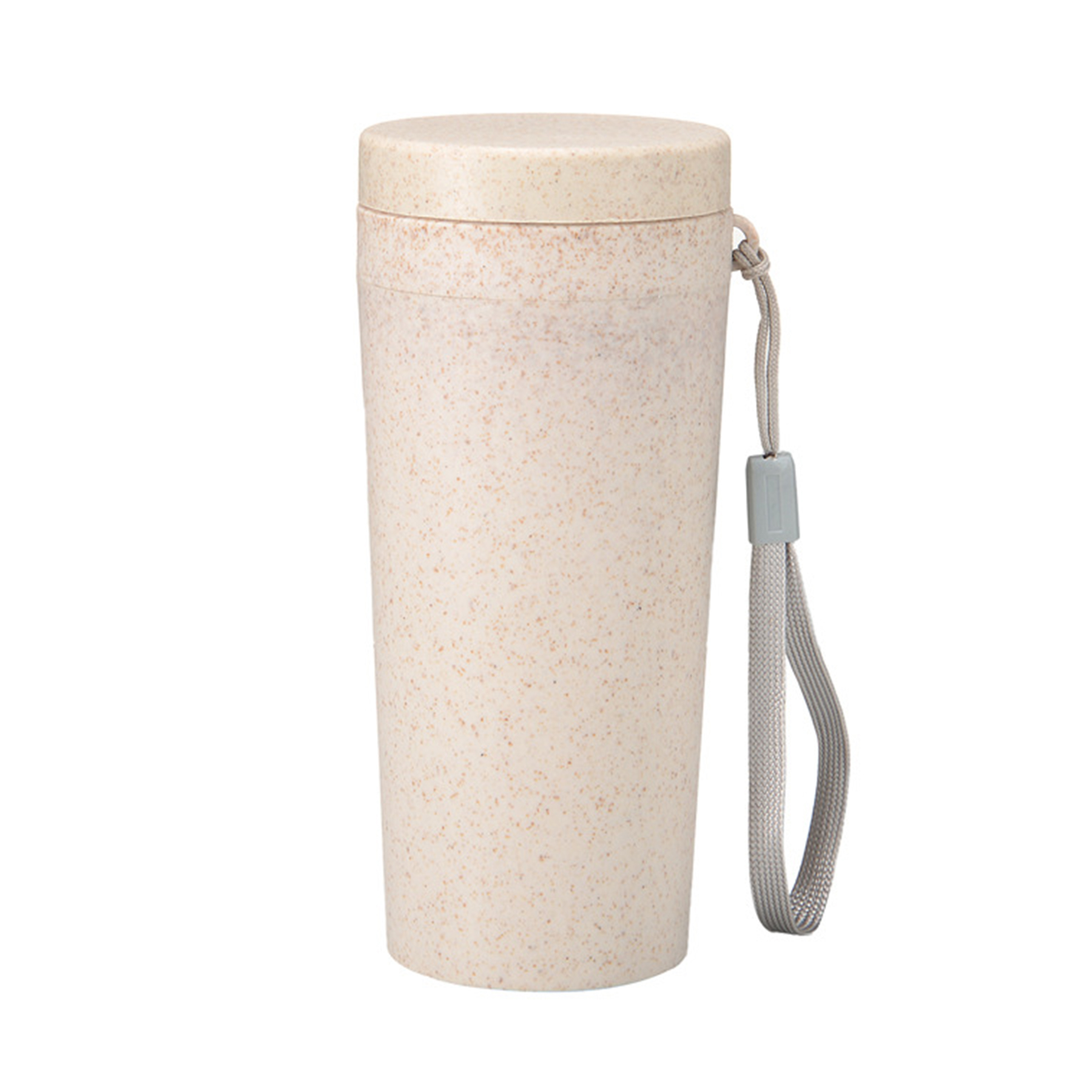 Reusable Wheat Straw Double-Layer Insulated Water Cup - Portable Eco Drink Bottle