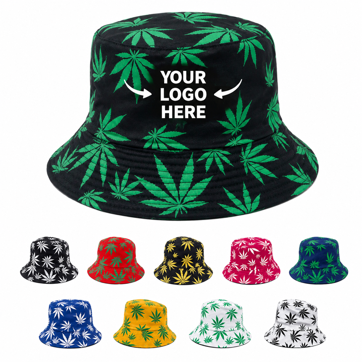 Reversible Maple Leaf Print Foldable Summer Bucket Hat
