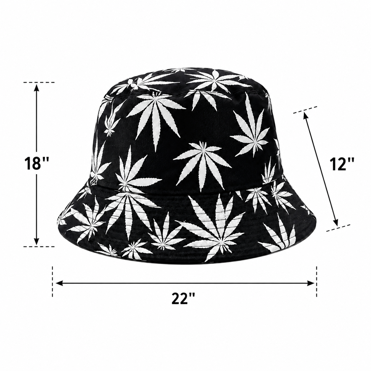 Reversible Maple Leaf Print Foldable Summer Bucket Hat