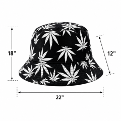 Reversible Maple Leaf Print Foldable Summer Bucket Hat